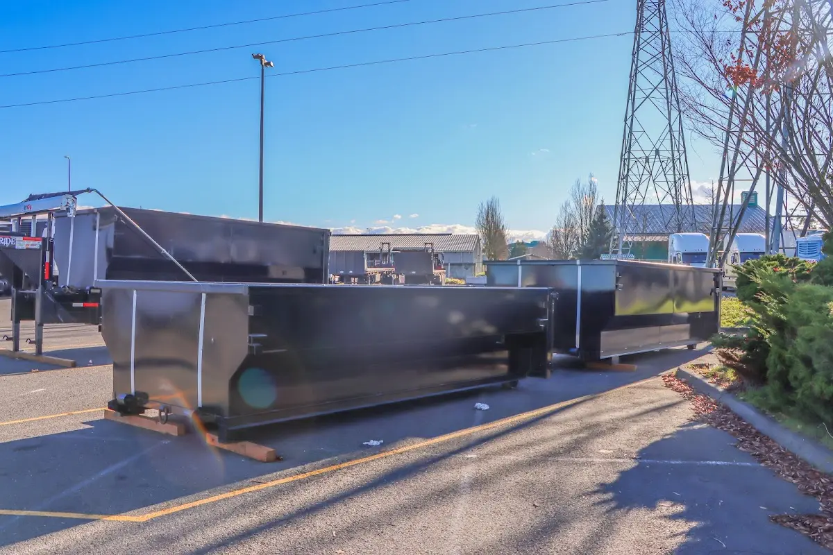 Roll-off dumpster ready for waste disposal at job site for Roofing Dumpster Rental in Baldwin Park